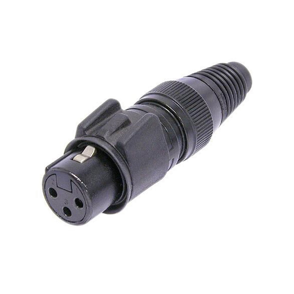 Neutrik NC3FX-HD-B Heavy Duty XLR Female Connector (Black/Gold Contacts)