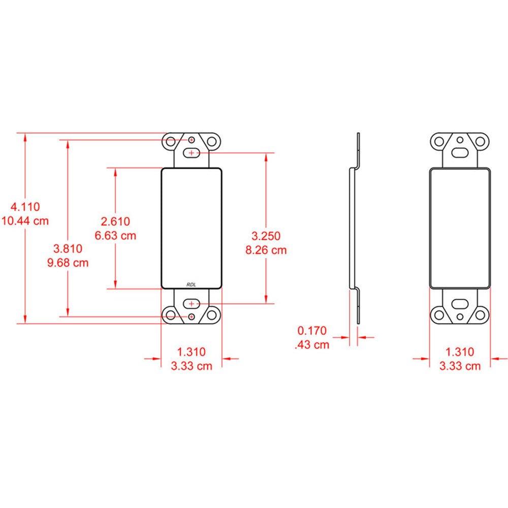 RDL DS-Blank D Style Plate with No Jack Cut Out - Stainless Steel