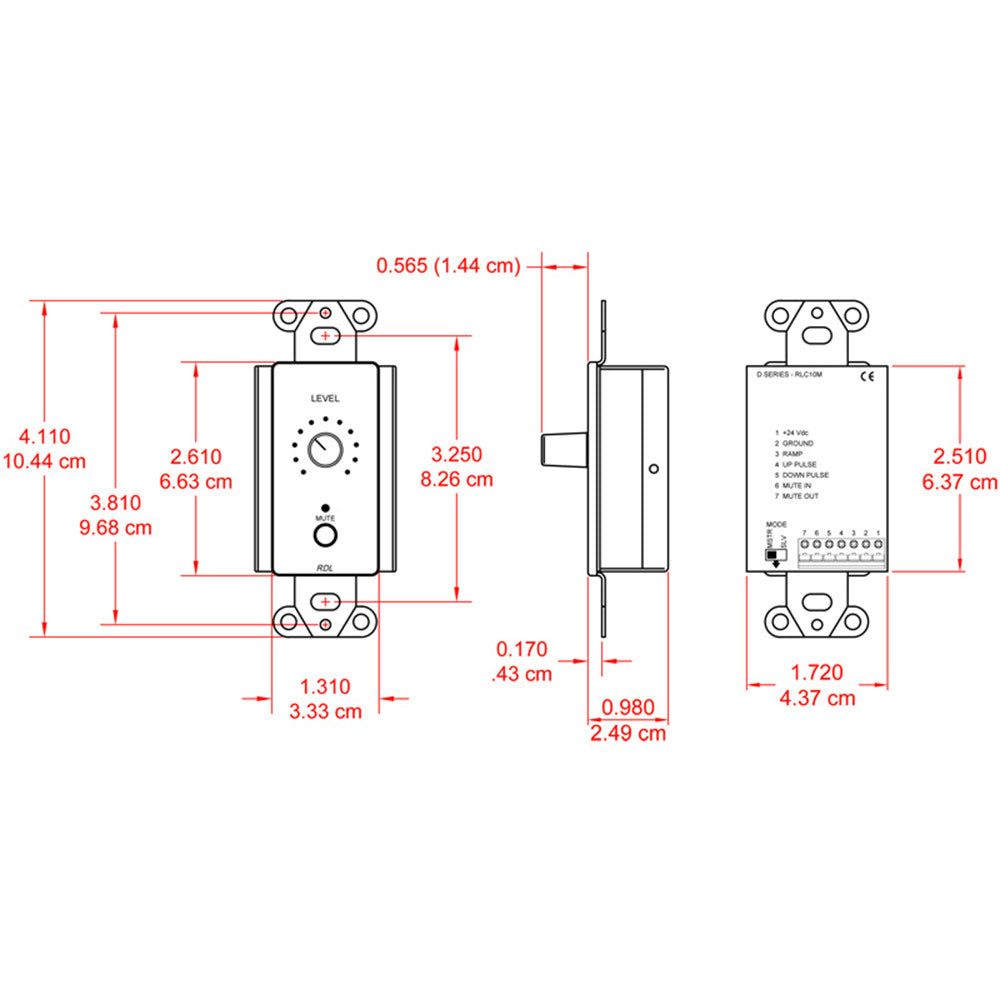 RDL DS-RLC10M Remote Level Control with Muting (Stainless)