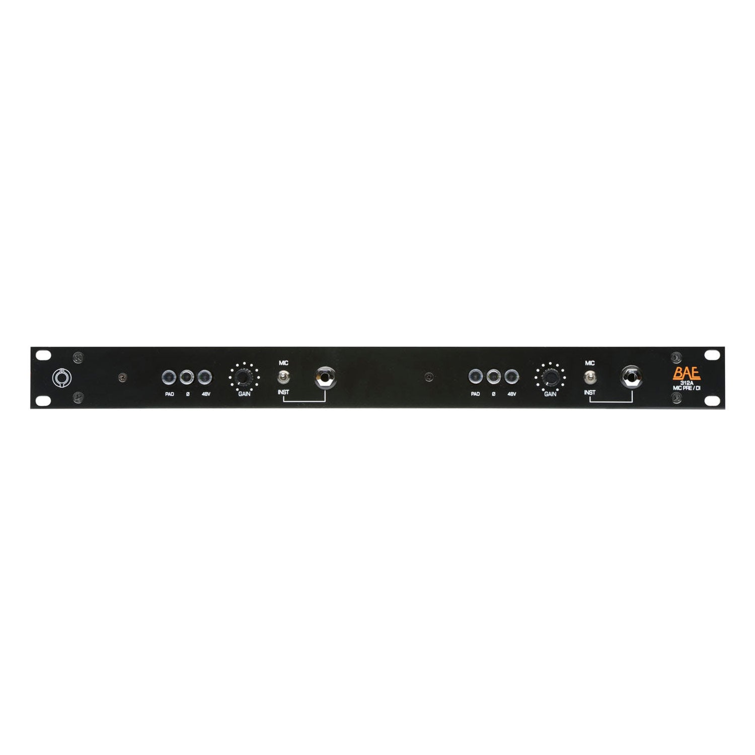BAE Dual 312A Rackmount 2 Channel Mic Preamp (With PSU)