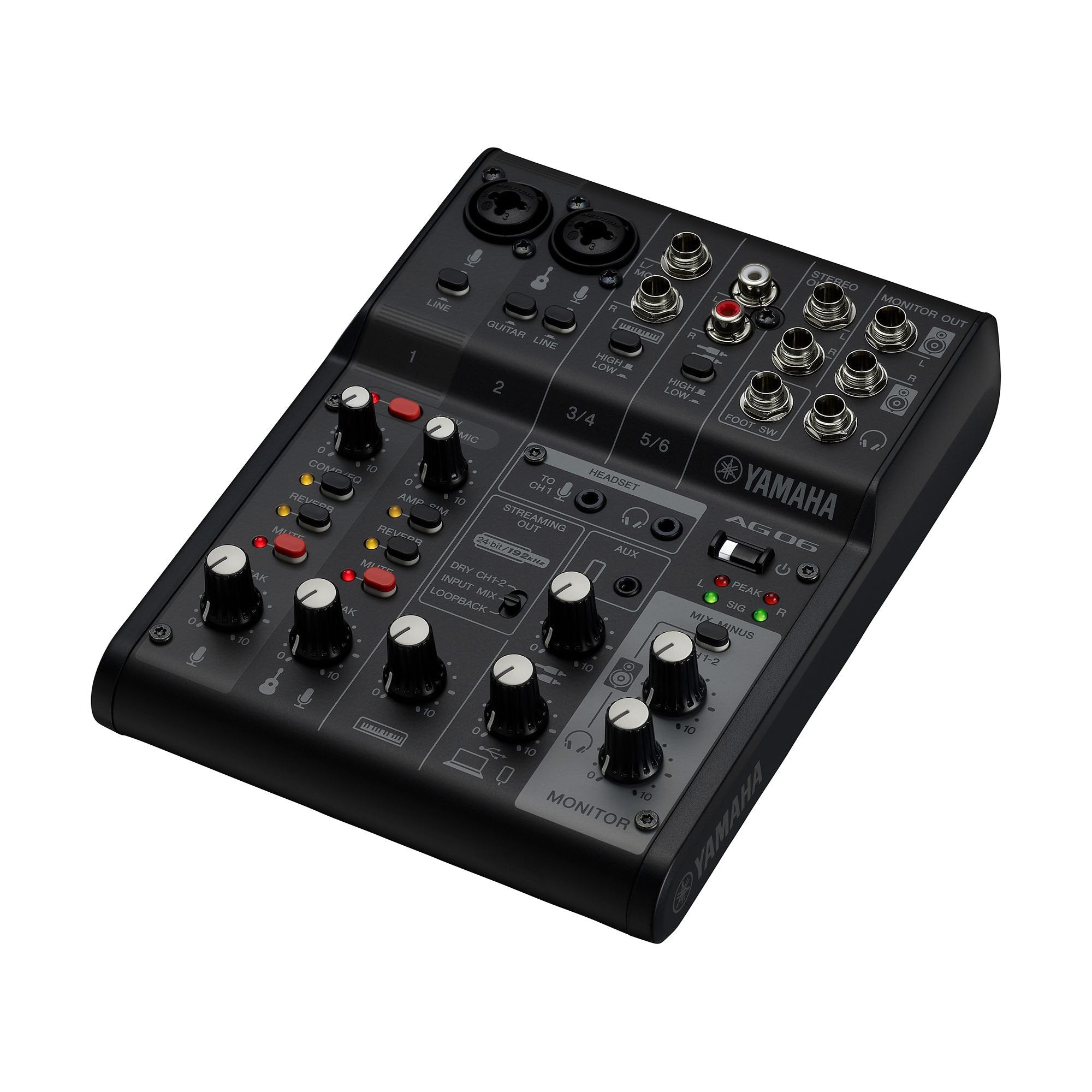 Yamaha AG06MK2 - 6-Channel Mixer for Podcasting and Streaming (Black)