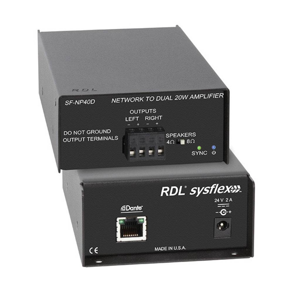 RDL SF-NP40D SysFlex Dante Network to 40-Watt Power Amplifier