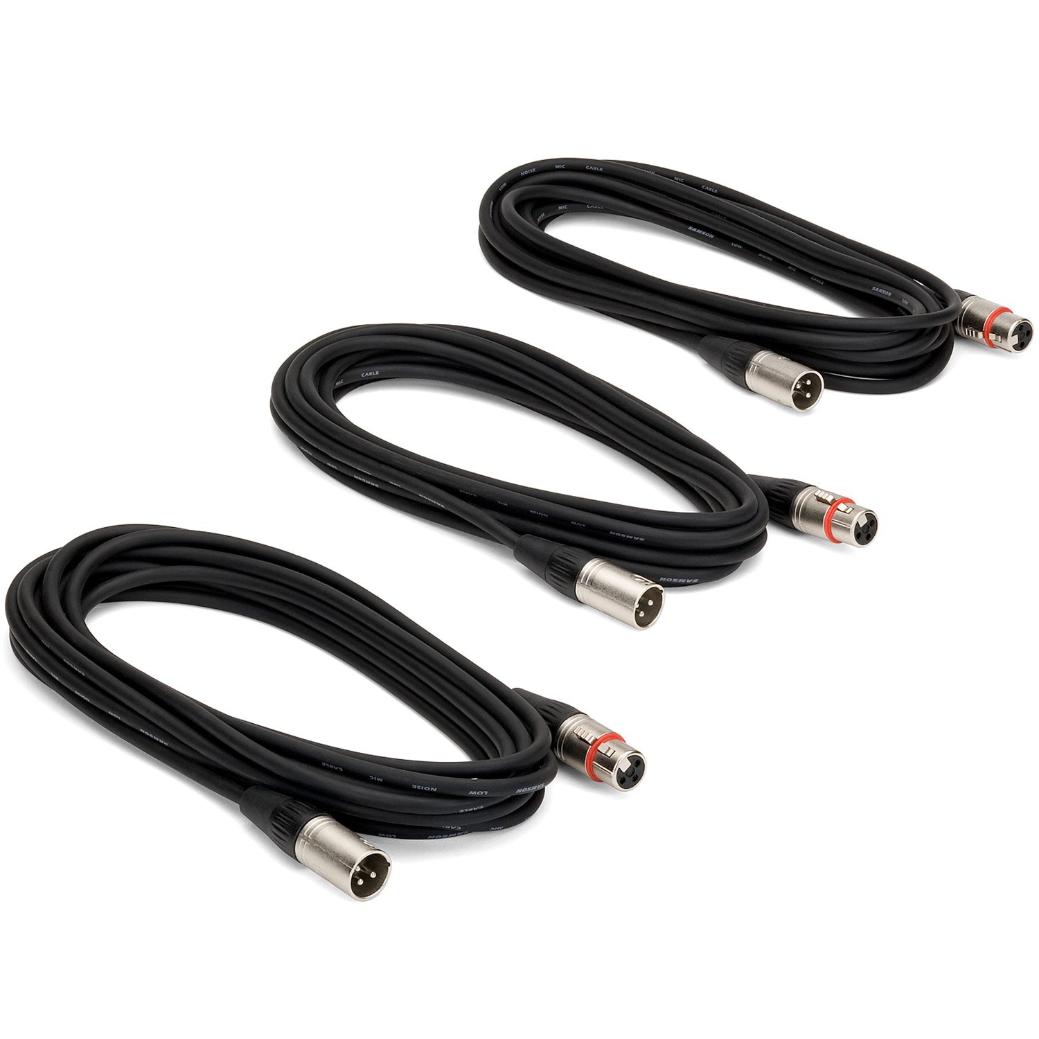 Samson MC18 3-Pin XLR Male To XLR Female Microphone Cable (3-Pack) - 18 Foot
