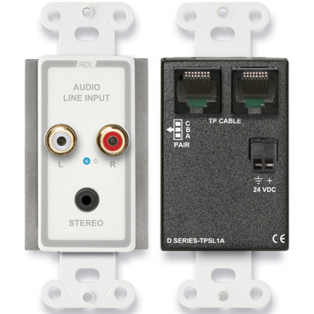 RDL D-TPSL1A Decora Mount Active Format-A Sender - Mini/RCA Input (White)