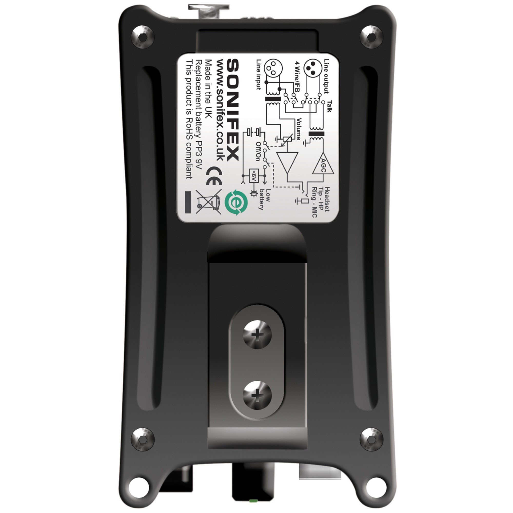 Sonifex CM-BH4WX Belt-Pack 4-Wire Headphone Amp with 4 Pin XLR Headset Socket