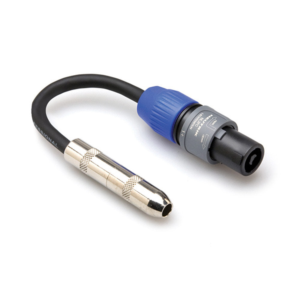 Hosa GSK-116 Hosa 1/4 inch TS to Neutrik speakON Speaker Adaptor, 6 inches
