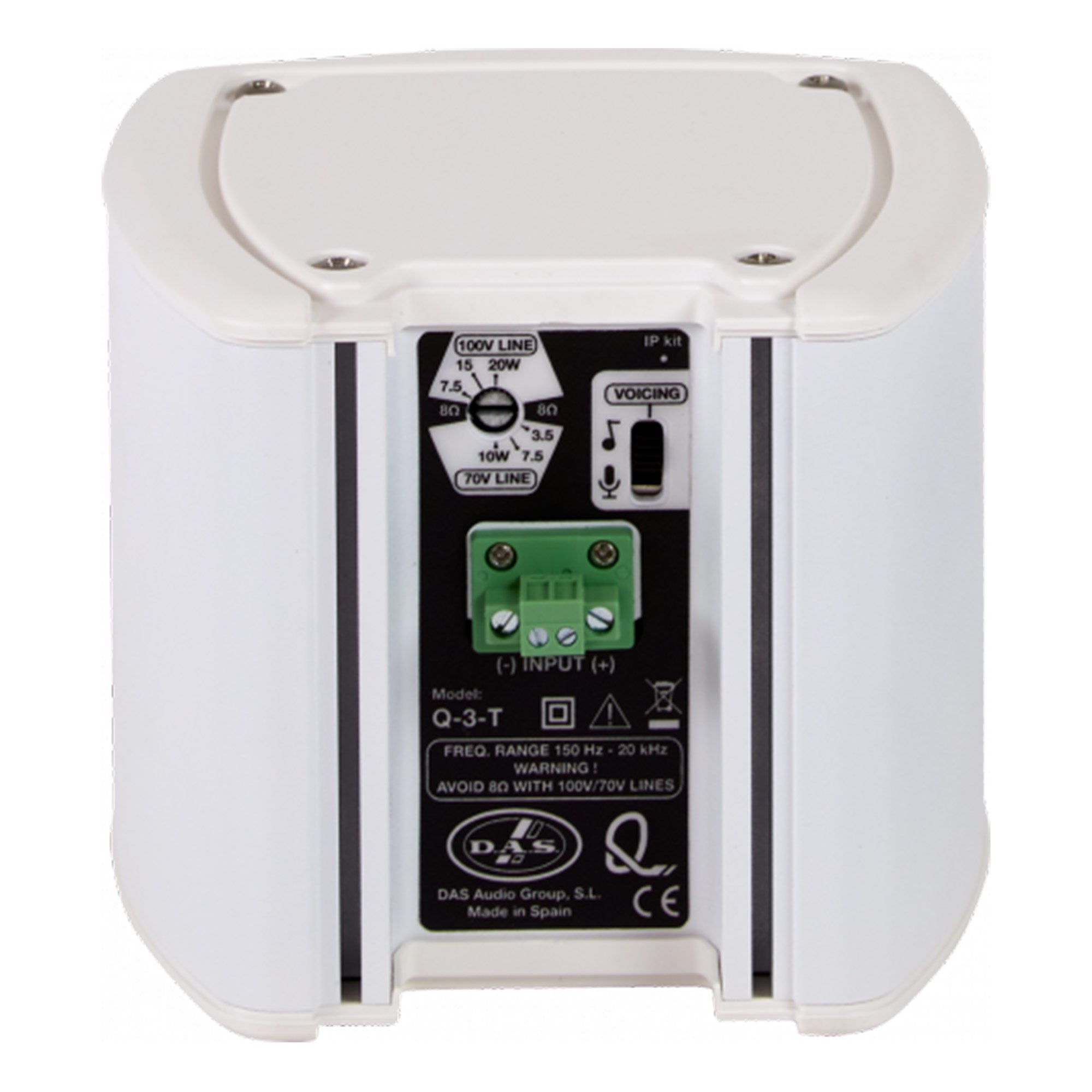 DAS Q-3-TW - 3-Inch Full-Range 70/100V Install Loudspeaker (White)