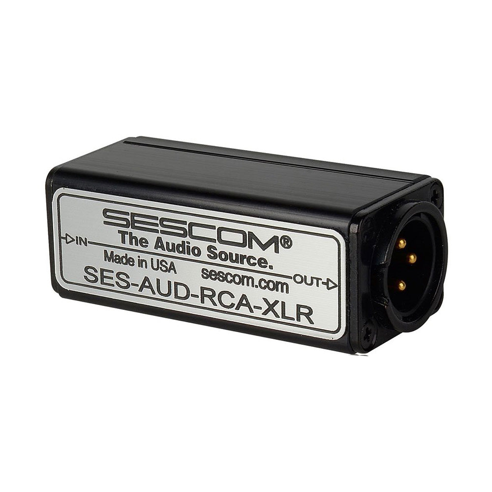 Sescom SES-AUD-RCA-XLR - 1-Channel RCA To XLR Unbalanced To Balanced Audio Converter