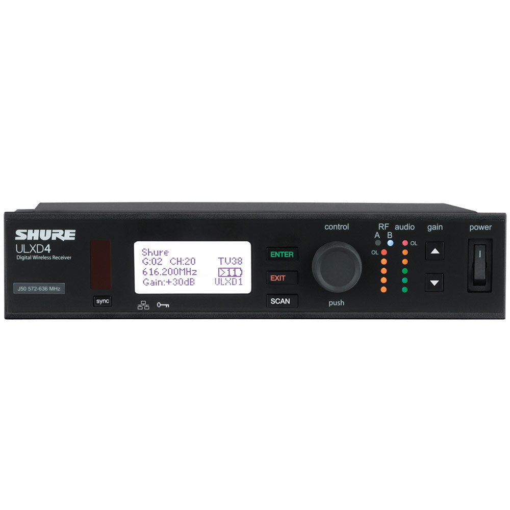 Shure ULXD4-GV - Dual-Channel Wireless Receiver (J50 Band / 572-616 MHz)