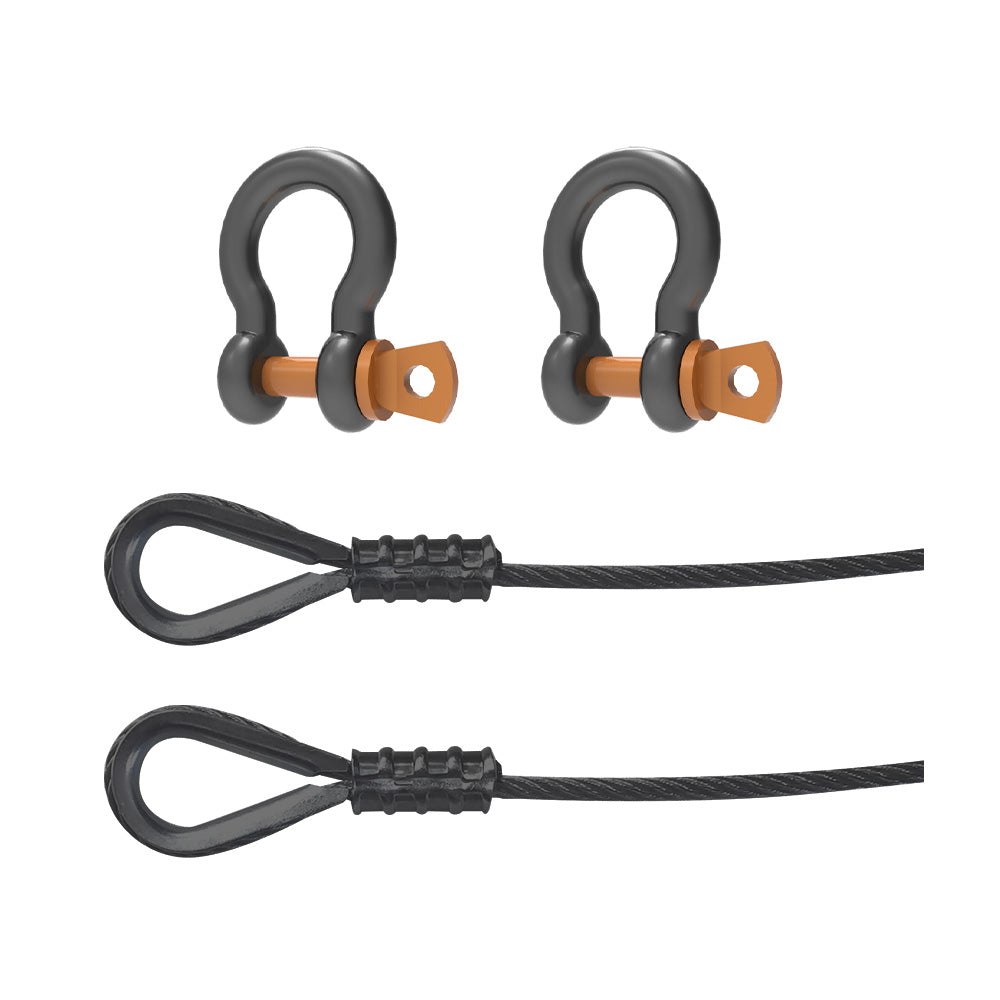 Adaptive Technologies FC-010 - Dual 3/16-Inch Wire Rope Assembly Kit (10 Inch Ropes / Black)