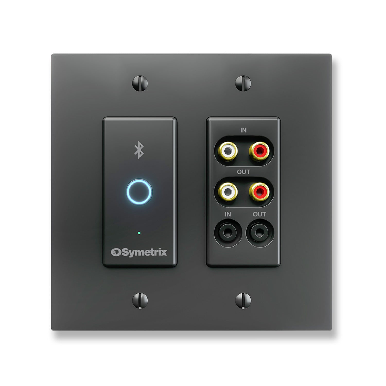 Symetrix xIO Bluetooth RCA-3.5 - Dual-Gang Dante / Bluetooth Endpoint (Black)