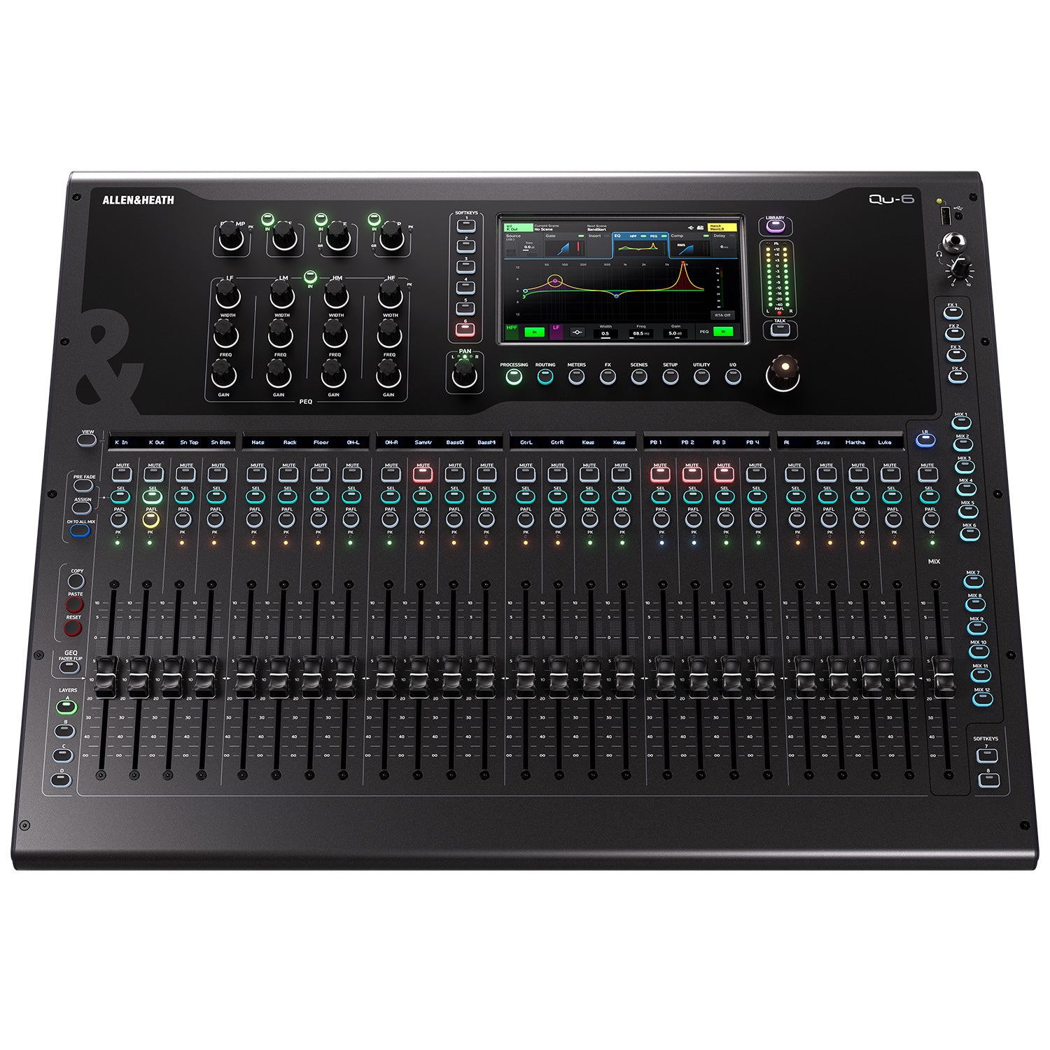 Allen and Heath Qu-6 - 24+1 Fader 38-Input Digital Mixer