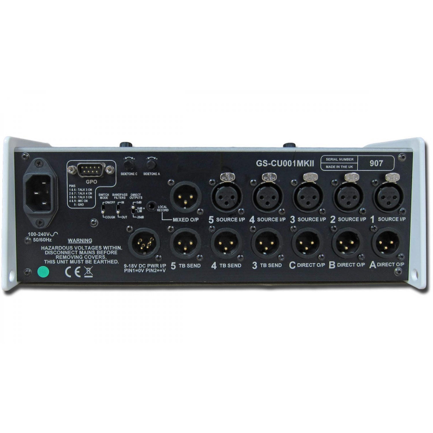 Glensound GS-CU001B MkII Version 3 - Three Commentator Unit With Transformer Balancing