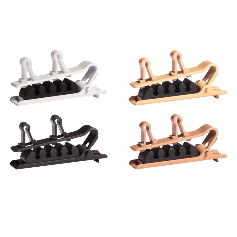 Shure RPM40TC/M - Dual Tie Clip Mix Pack (1 Each Of Black, Tan, Cocoa, White)