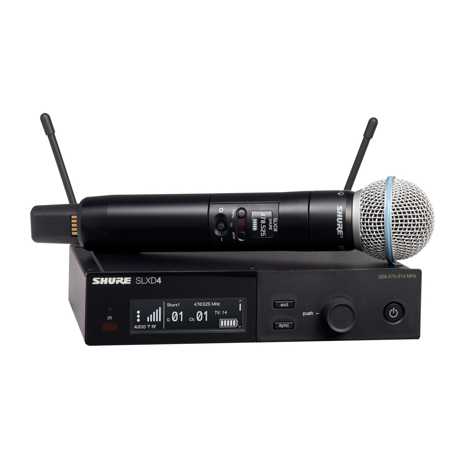 Shure SLXD24/B58 Handheld Wireless System with Beta 58 (H55 Band / 514-558 MHz)