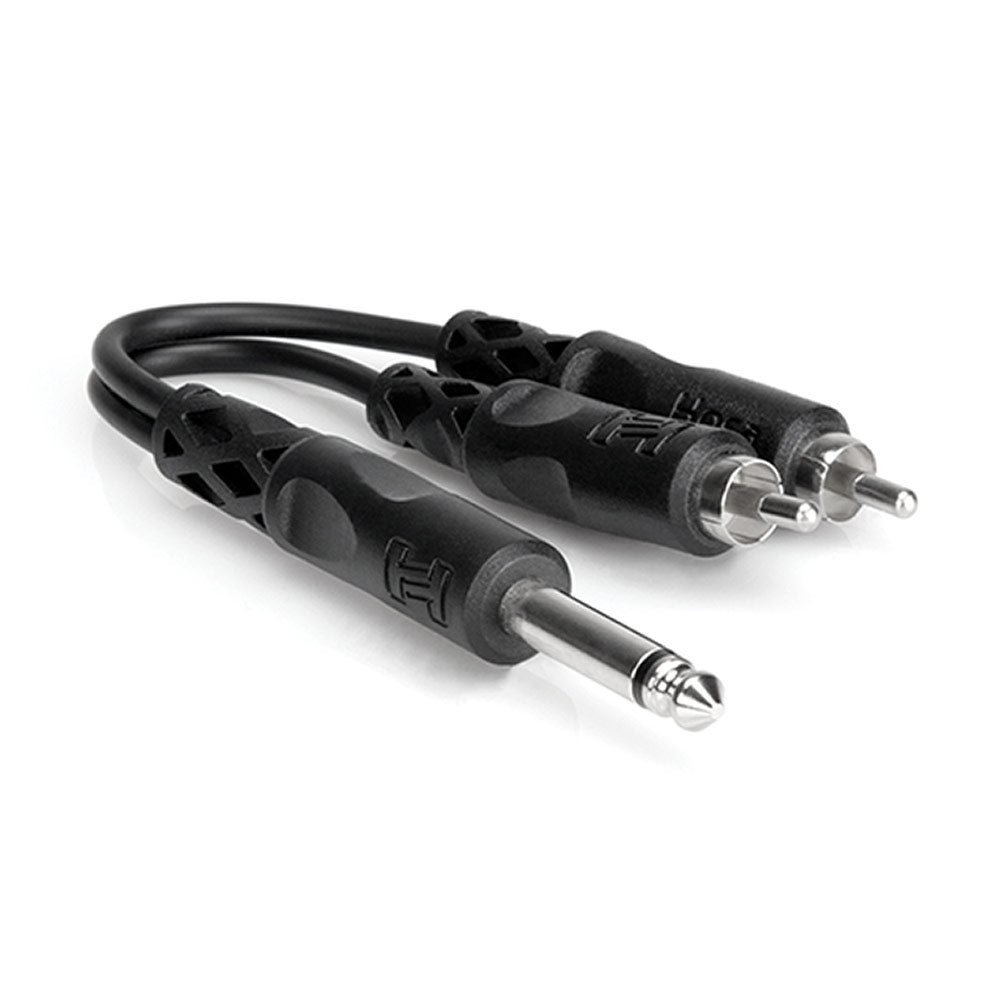 Hosa YPR-124 Y Cable, 1/4 inch TS to Dual RCA