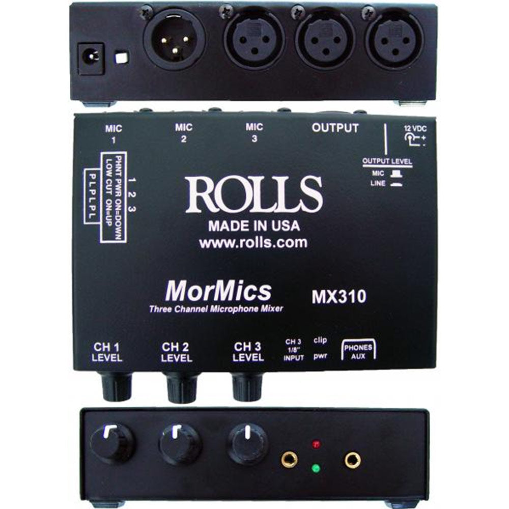 Rolls MX310 MorMics 3 Channel Microphone Mixer/Combiner