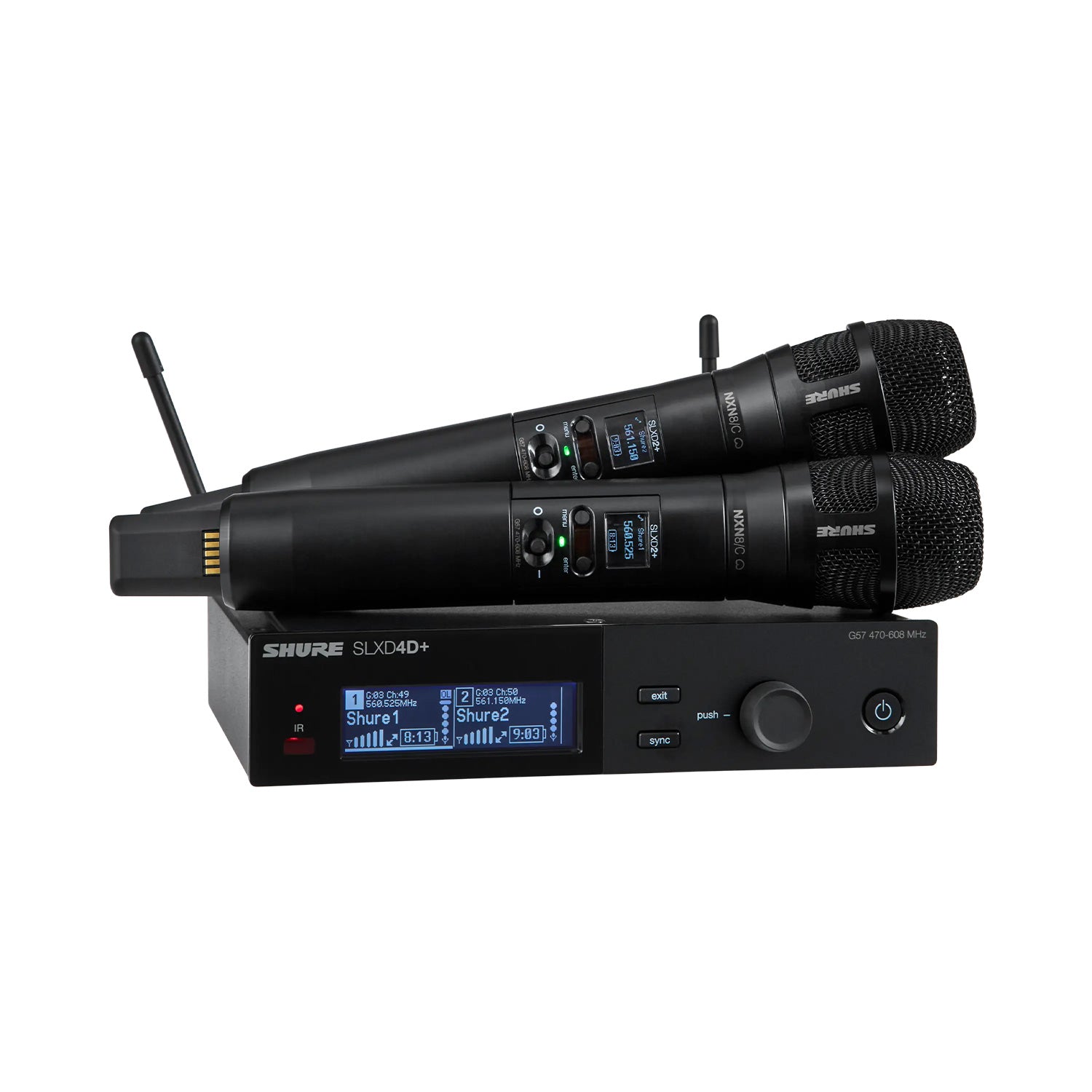 Shure SLXD24D+/N8C - Dual Handheld Wireless System with N8C (G57 Band/470-616 MHz)