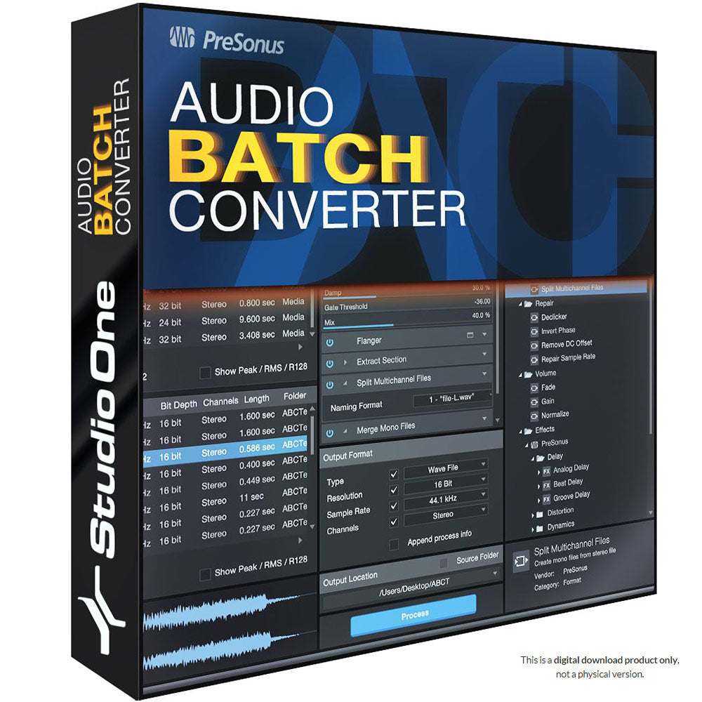 PreSonus S1 ABC - Audio Batch Converter for Studio One