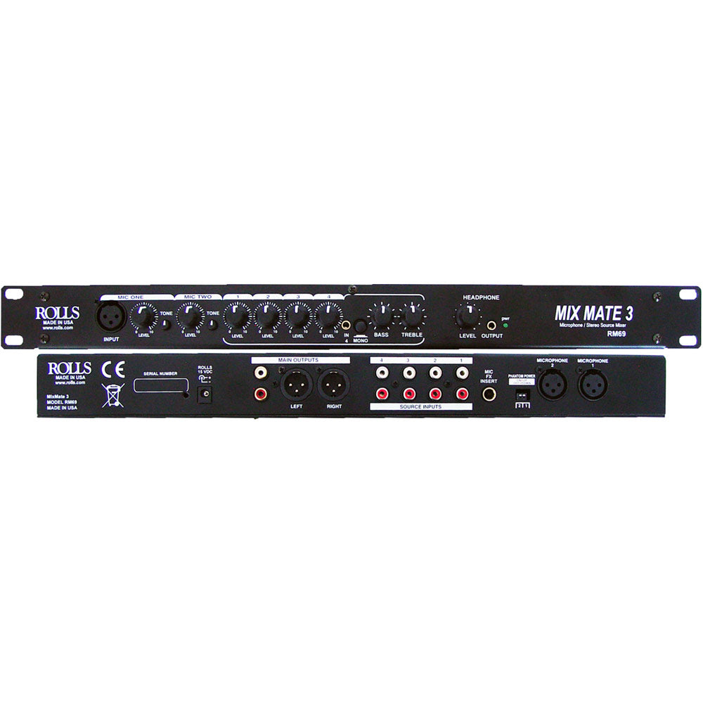 Rolls RM69 6-Channel Mic/Line Mixer with Phantom Power