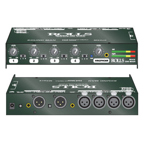 Rolls MX410 4-Channel Field Mixer with LED Meters