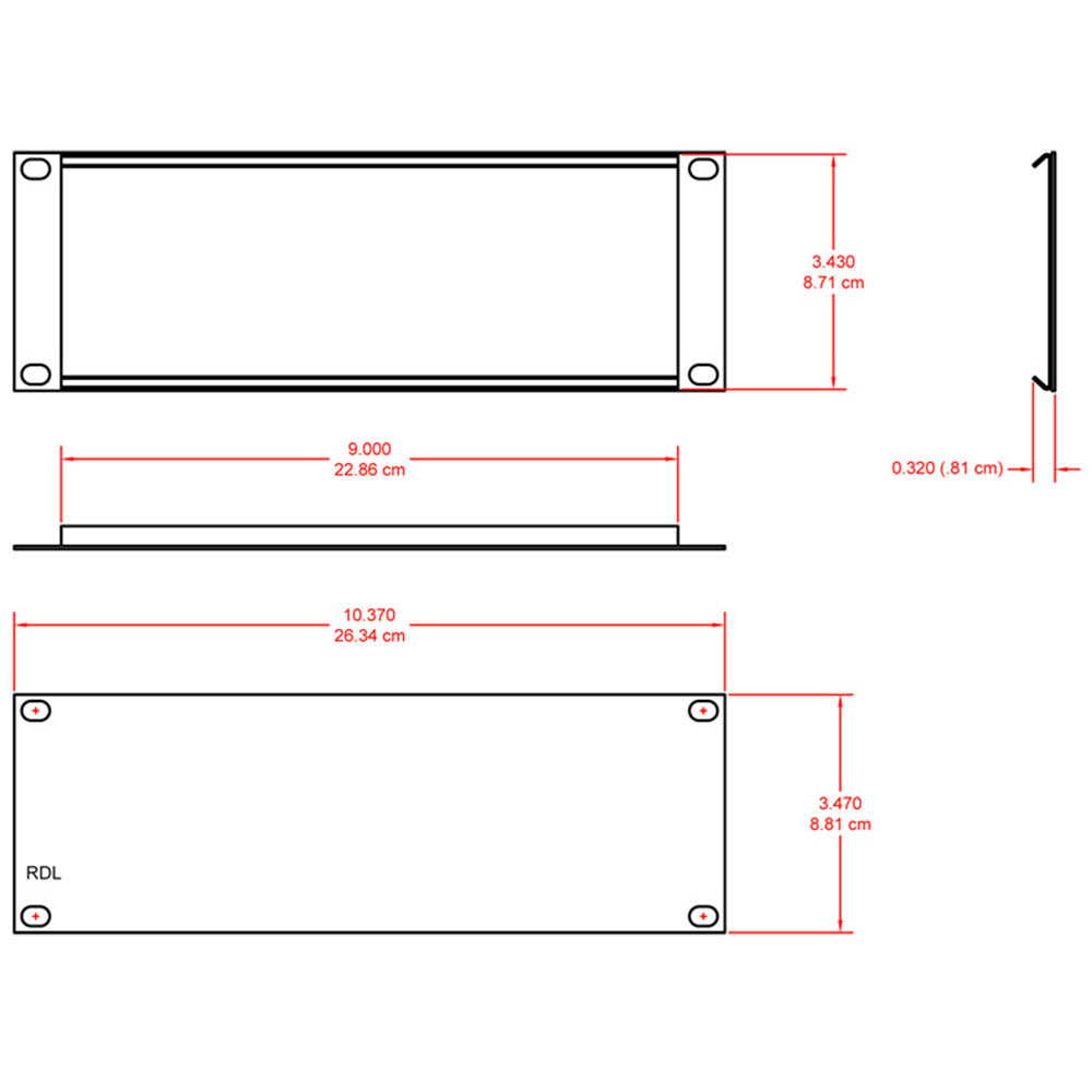 RDL FP-HRA 10.4-Inch Rack Mount for FLAT-PAK Series Units