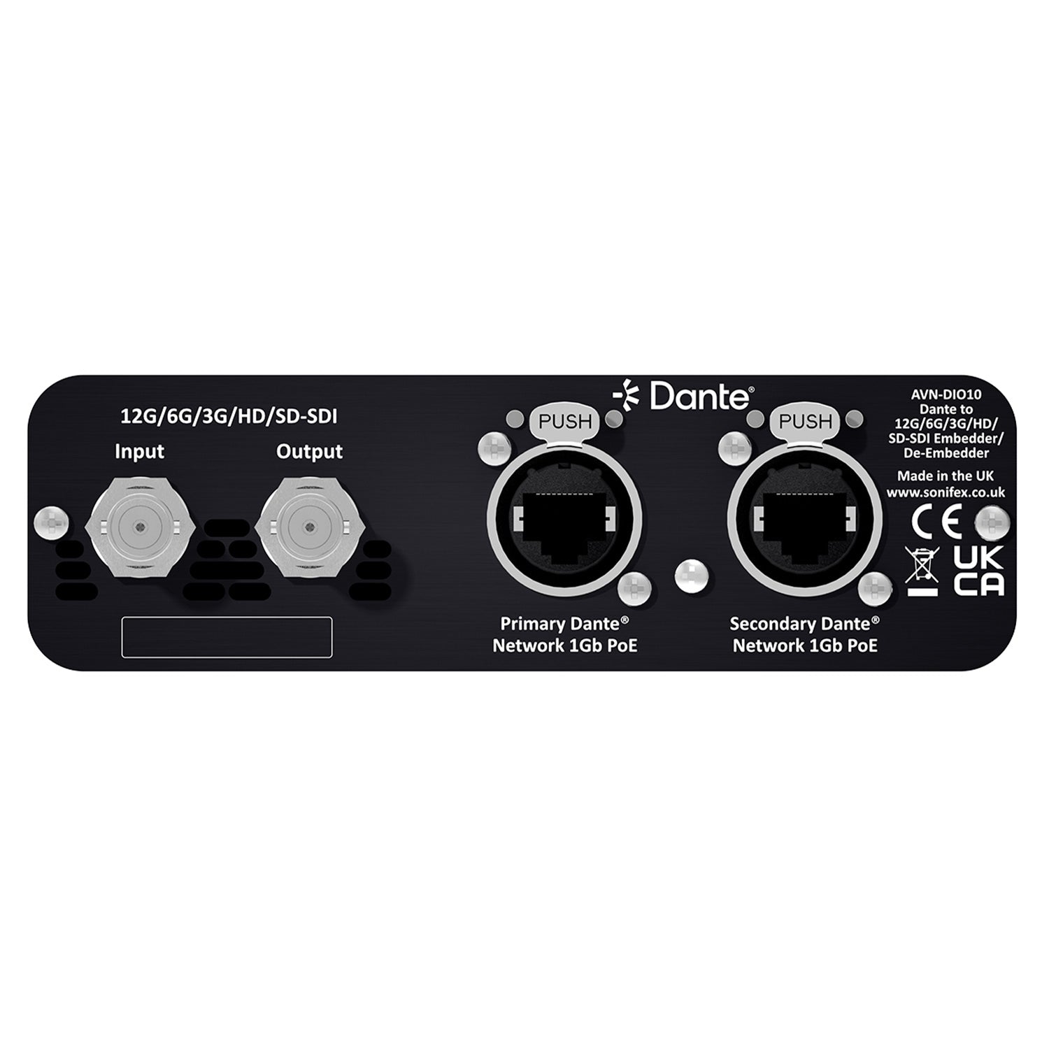 Sonifex AVN-DIO10-12G - Dante to 12G/6G/3G/HD/SD-SDI Embedder/De-Embedder