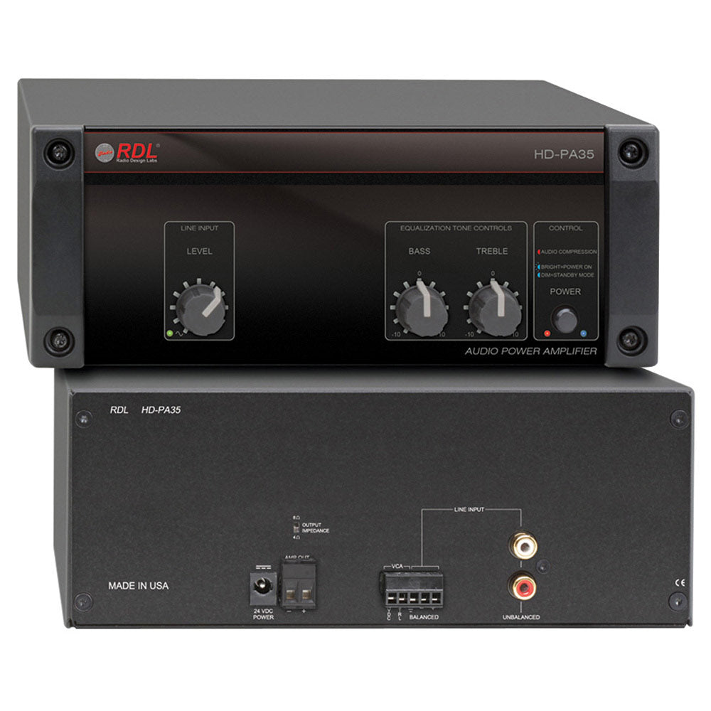 RDL HD-PA35 HD Series 35 Watt Power Amplifier (4 or 8 Ohm)