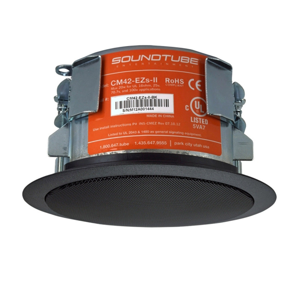 Soundtube CM42-EZS-II-BK - Two-Way 4-Inch In-Ceiling Loudspeaker with Short Can (Black)