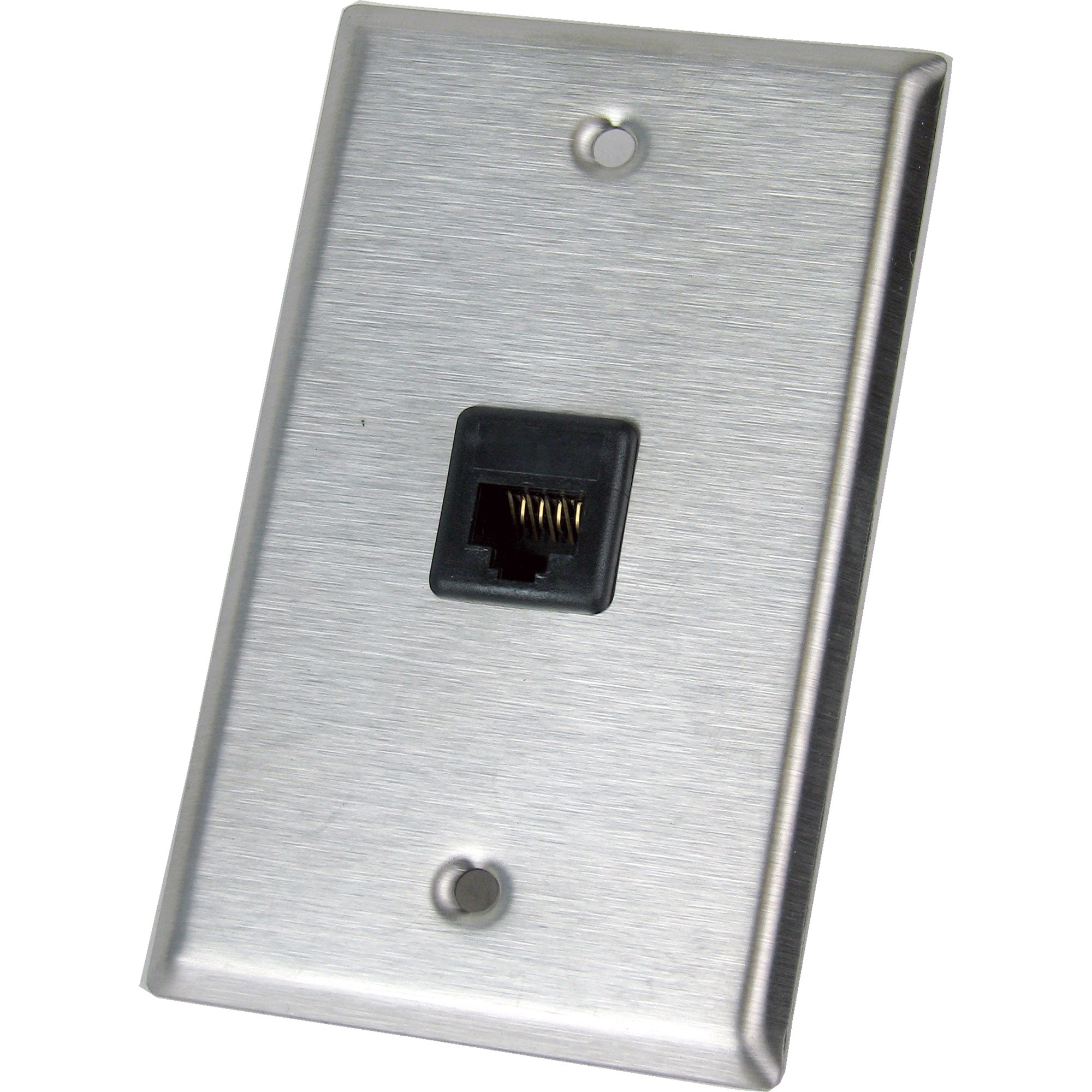 Pro Co WP1057 Single Gang Stainless Steel Wall Plate with RJ45 Feed Thru