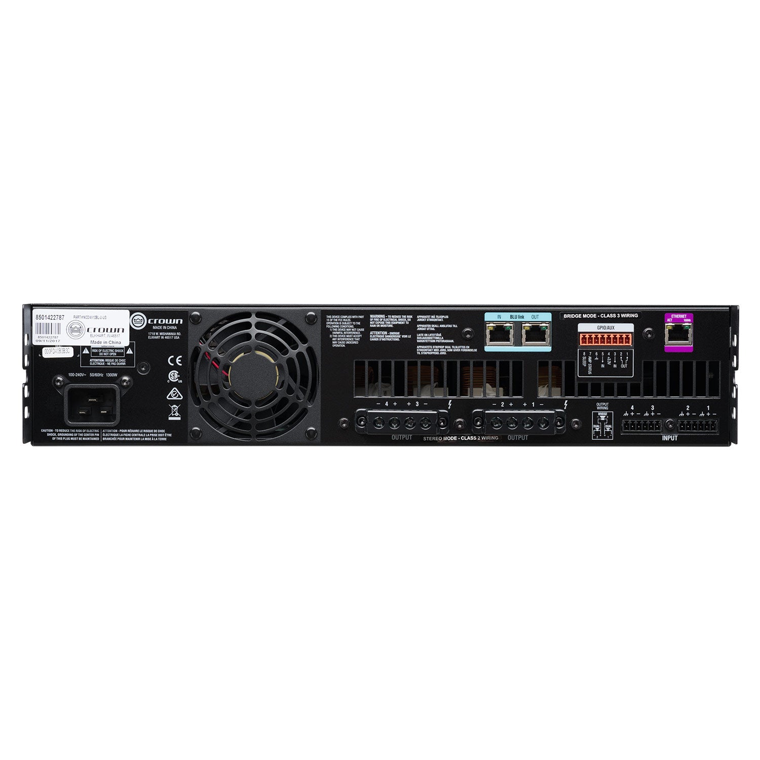 Crown CDi 4|1200BL DriveCore Install 4-Channel Power Amplifier with BLU Link