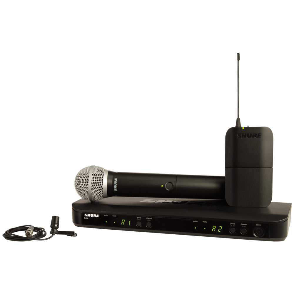 Shure BLX1288/CVL Combo Wireless System with PG58 Handheld / CVL Lavalier (J11 Band - 596-616 MHz)