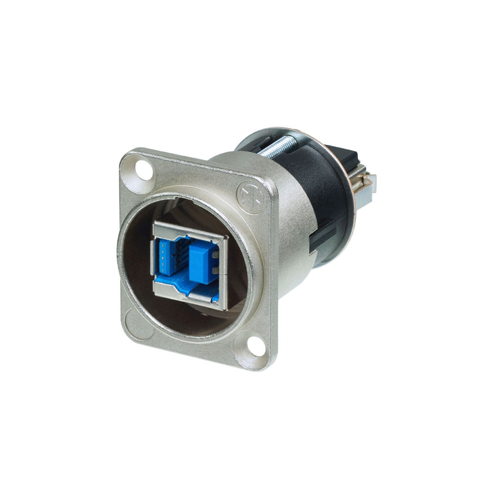 Neutrik NAUSB3 Reversible D-Series USB 3 Gender Changer Feed-Thru (Nickel)