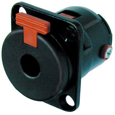 Neutrik NJ3FP6C-BAG Locking 1/4" TRS Jack Panel Mount Receptacle - Black/Silver
