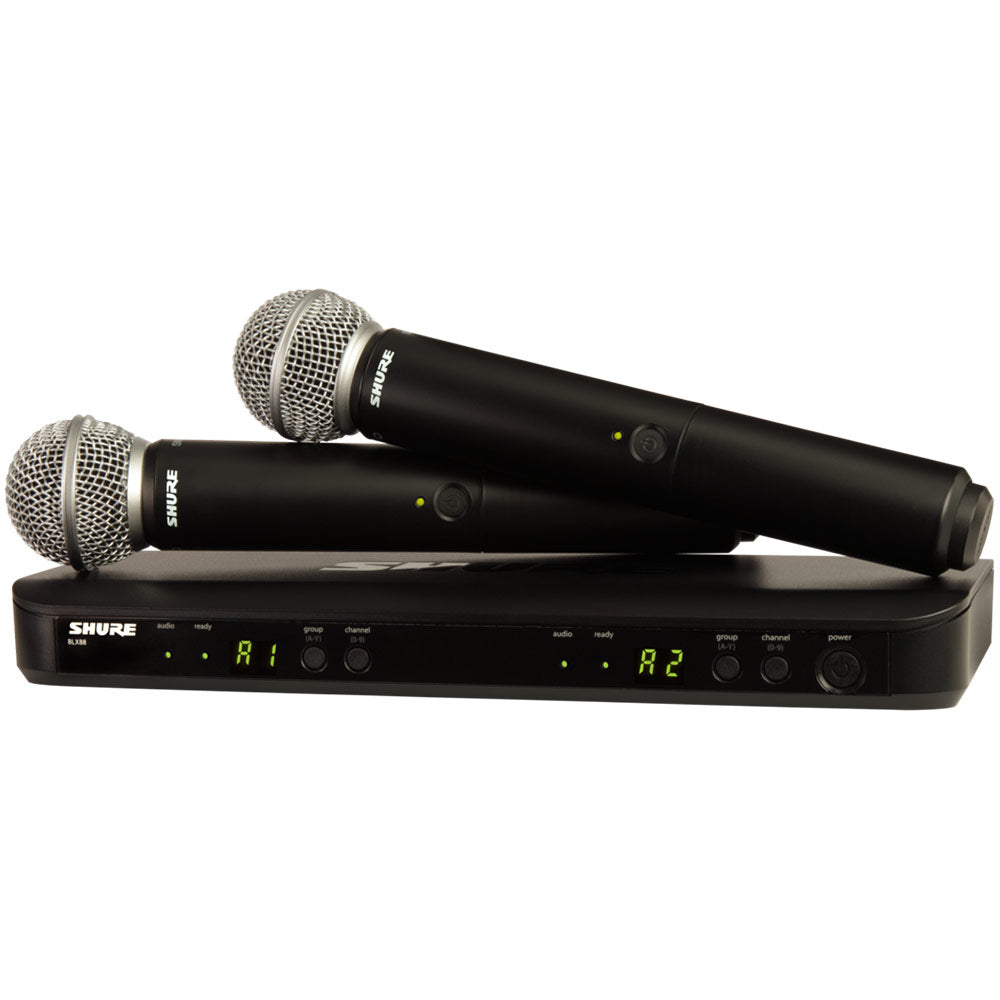 Shure BLX288/SM58-H10 Wireless Dual Vocal System with Two (2) SM58 (H10 Band - 542-572 MHz)