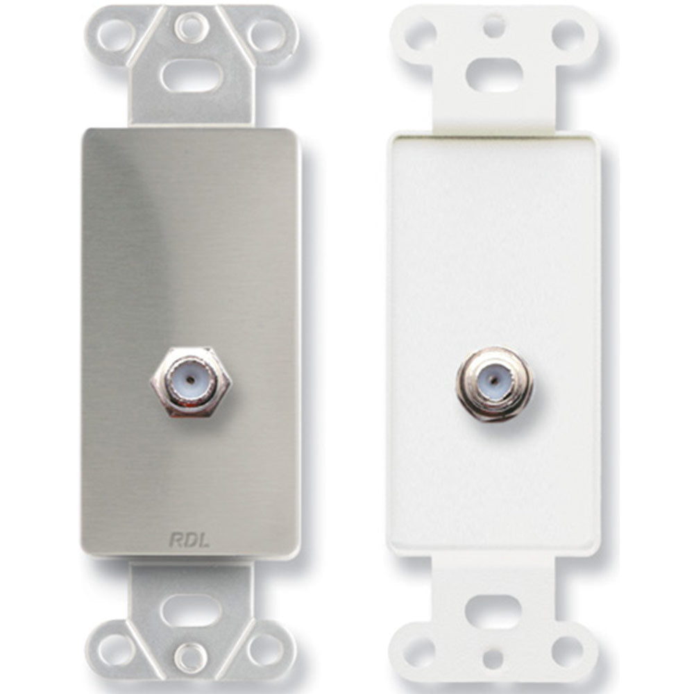 RDL DS-F Double Type F Jack on D Plate - Stainless Steel