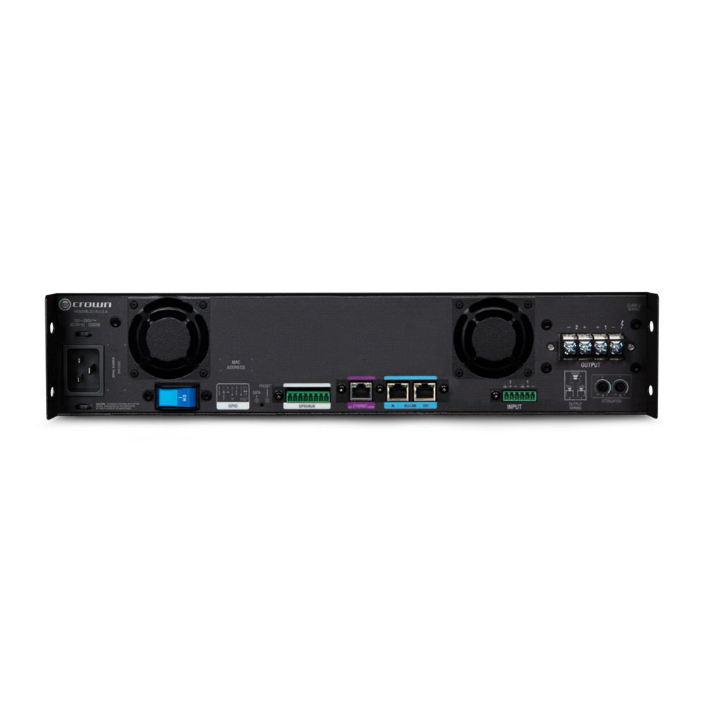 Crown DCi 2|2400N Two-Channel 2400W @ 4 Ohm Power Amplifier with BLU link, 70V/100V