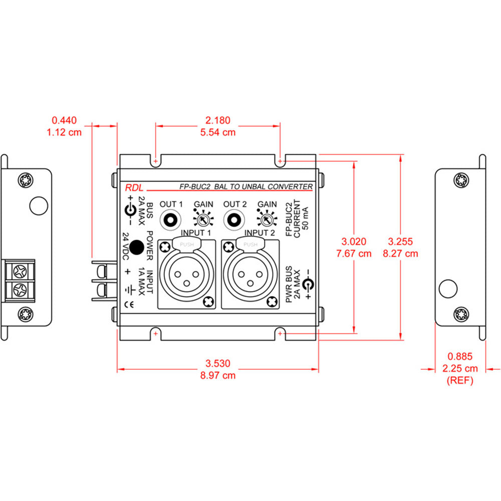 RDL FP-BUC2 2-Channel Balanced to Unbalanced Audio Converter