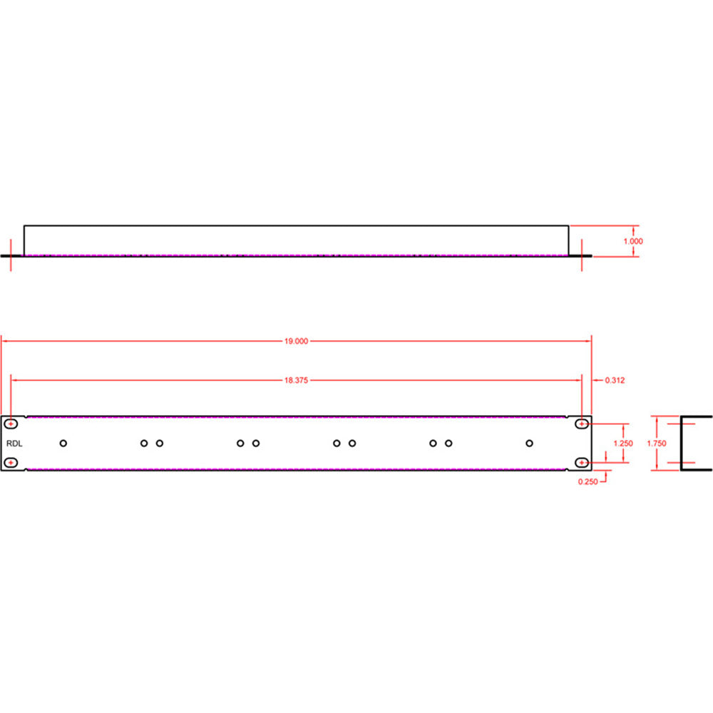 RDL TX-RA5 TX Series Racking System - 5 Modules 1RU