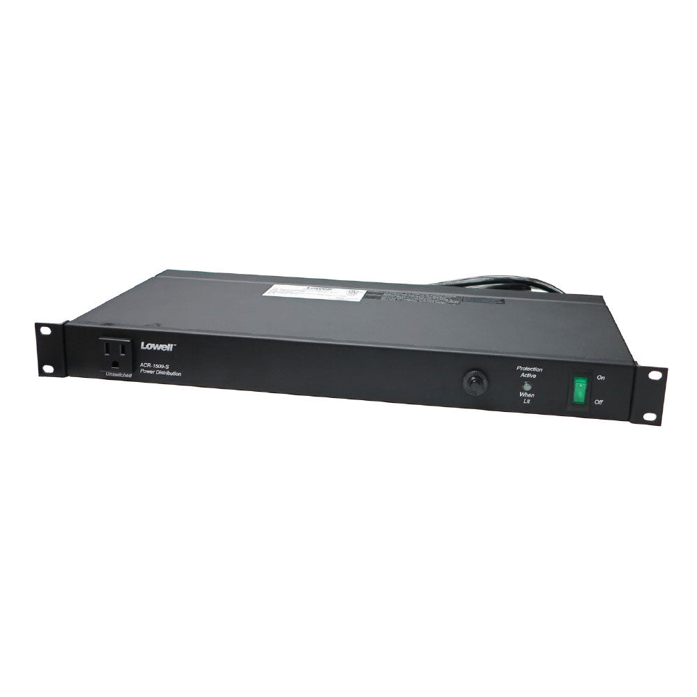 Lowell ACR-1509-S - 9-Outlet 15-Amp Rack Mount Surge Protector