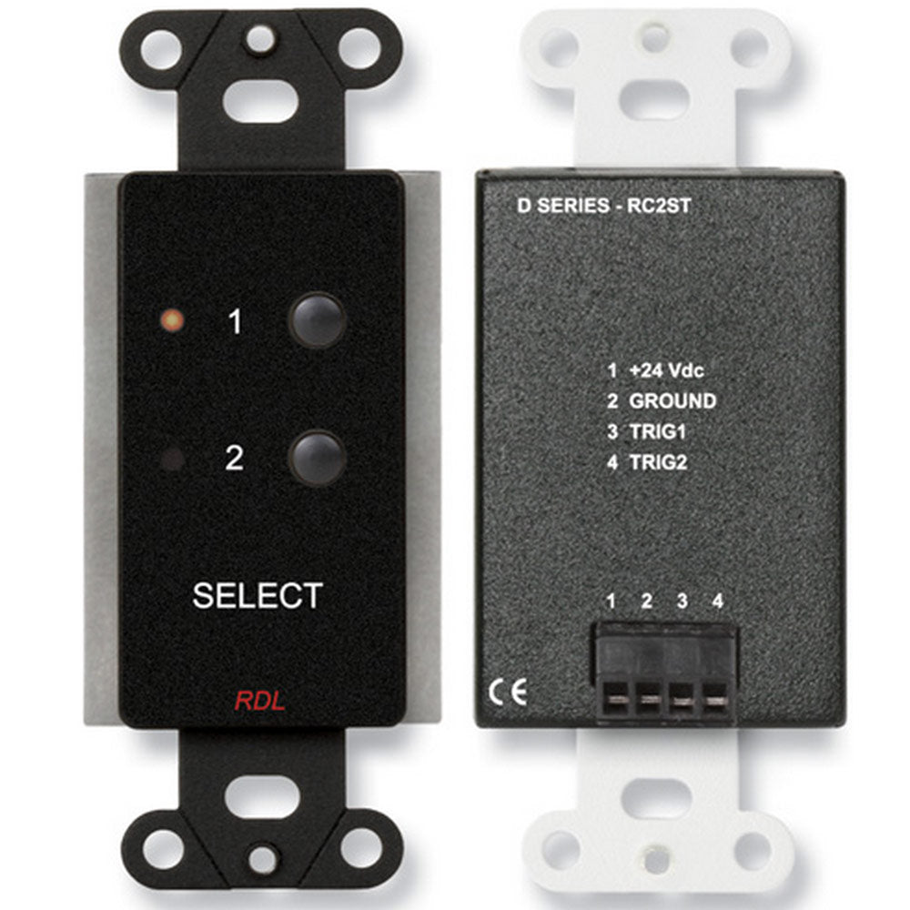 RDL DB-RC2ST 2-Channel Remote Source Selector for STICK-ON Series (Black) - Custom Engraving Option