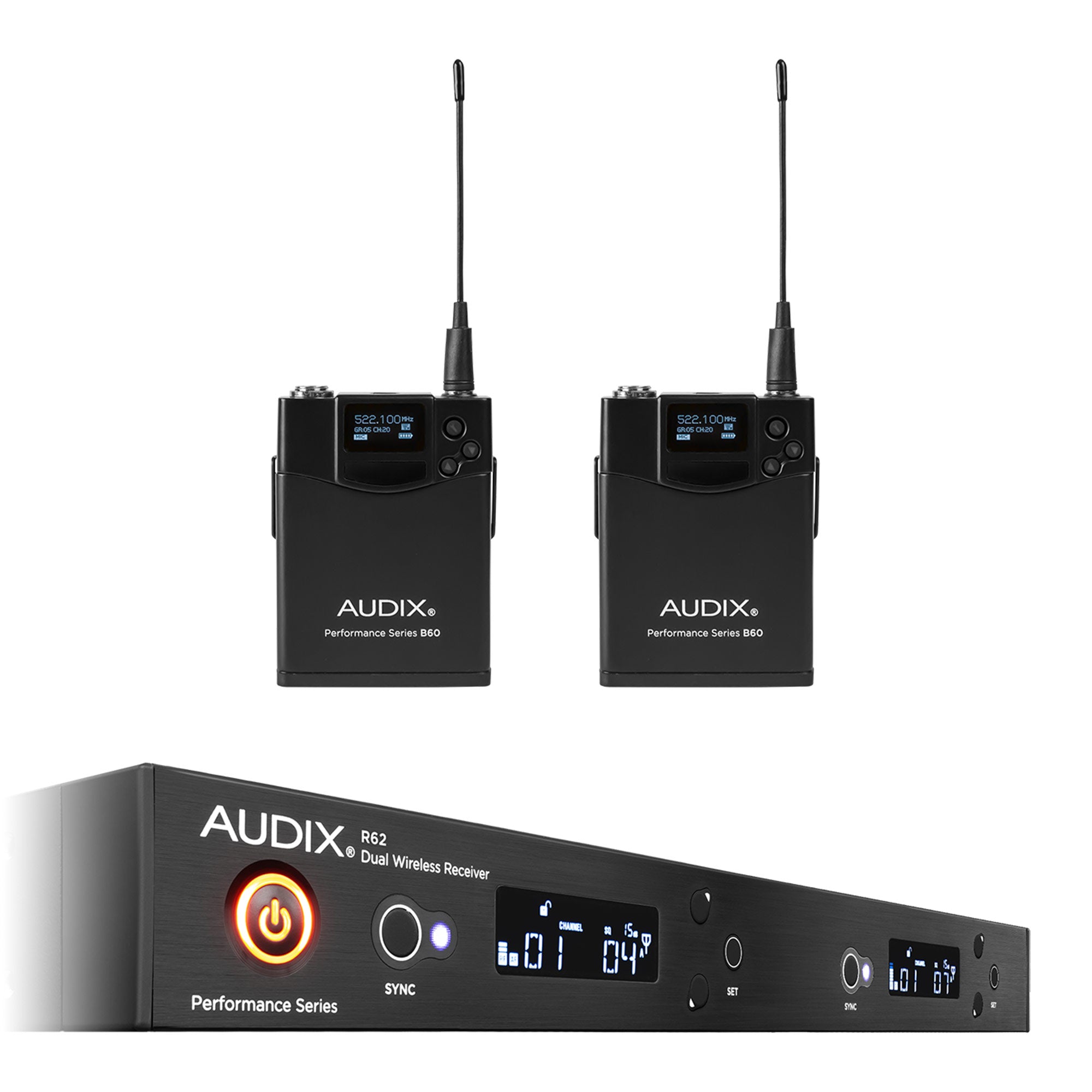 Audix AP62 BP Dual Channel Bodypack Wireless System (522 - 586 MHz)