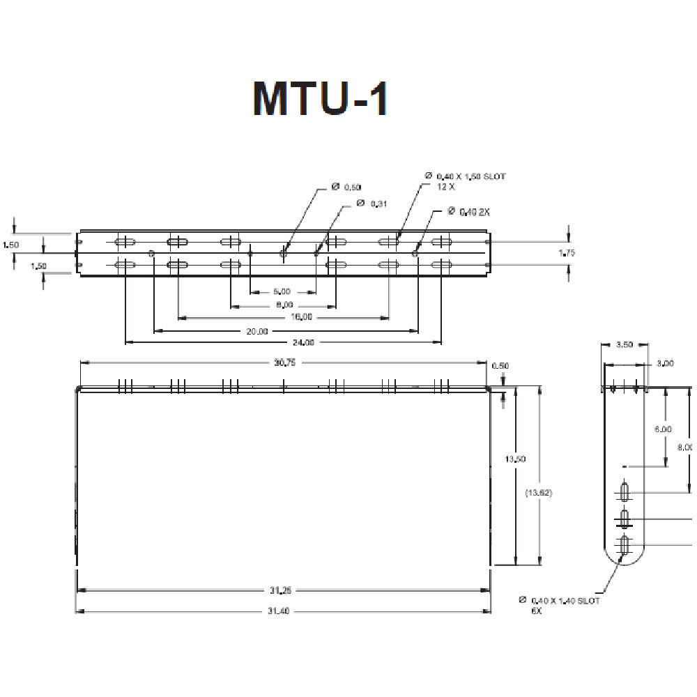 JBL MTU-1 U Bracket Mount for AM5215 or AM7215 (Black)