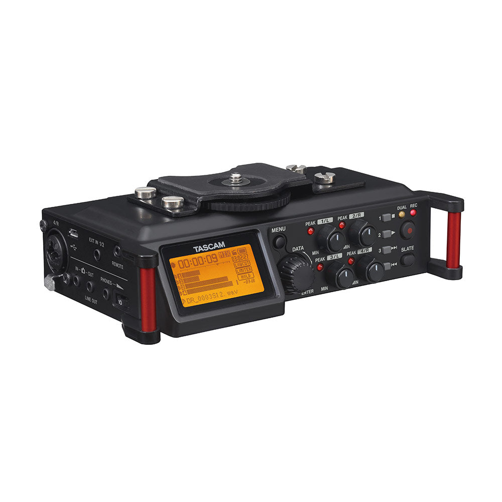 Tascam DR-70D Camera Mounted 4-Track Digital Field Recorder
