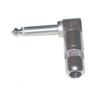 Switchcraft 226 1/4" Mono 2 Conductor 90 Degree All Nickel Plated Metal Cable Mount Plug - Bulk