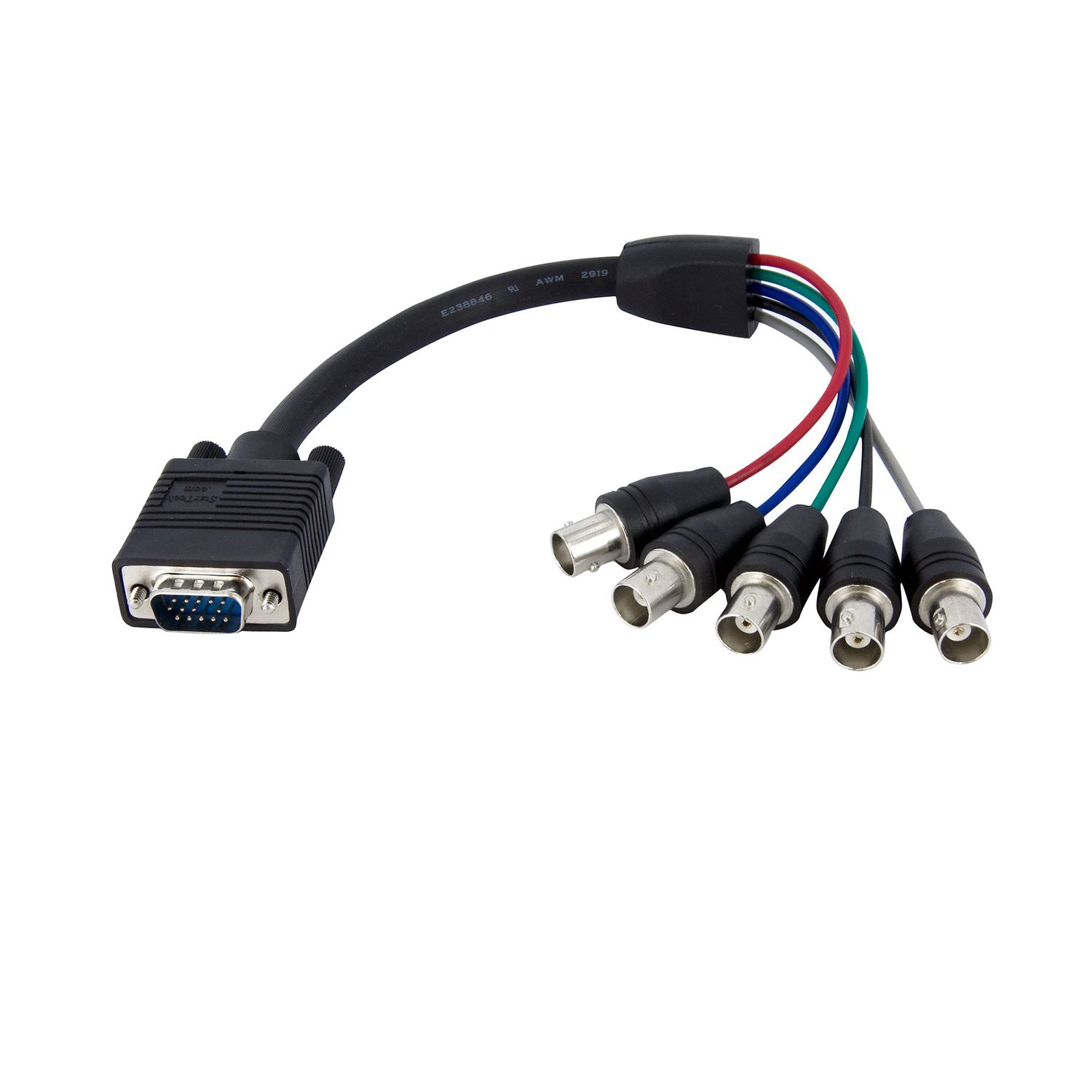 StarTech VGABNCMF1 - HD15 VGA to 5 BNC Adapter Cable (1 Foot)