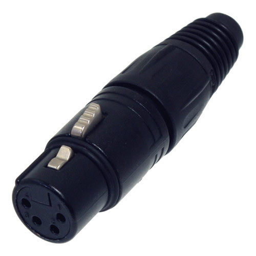 Neutrik NC4FX-B 4-Pin Female XLR Connector Black/Gold