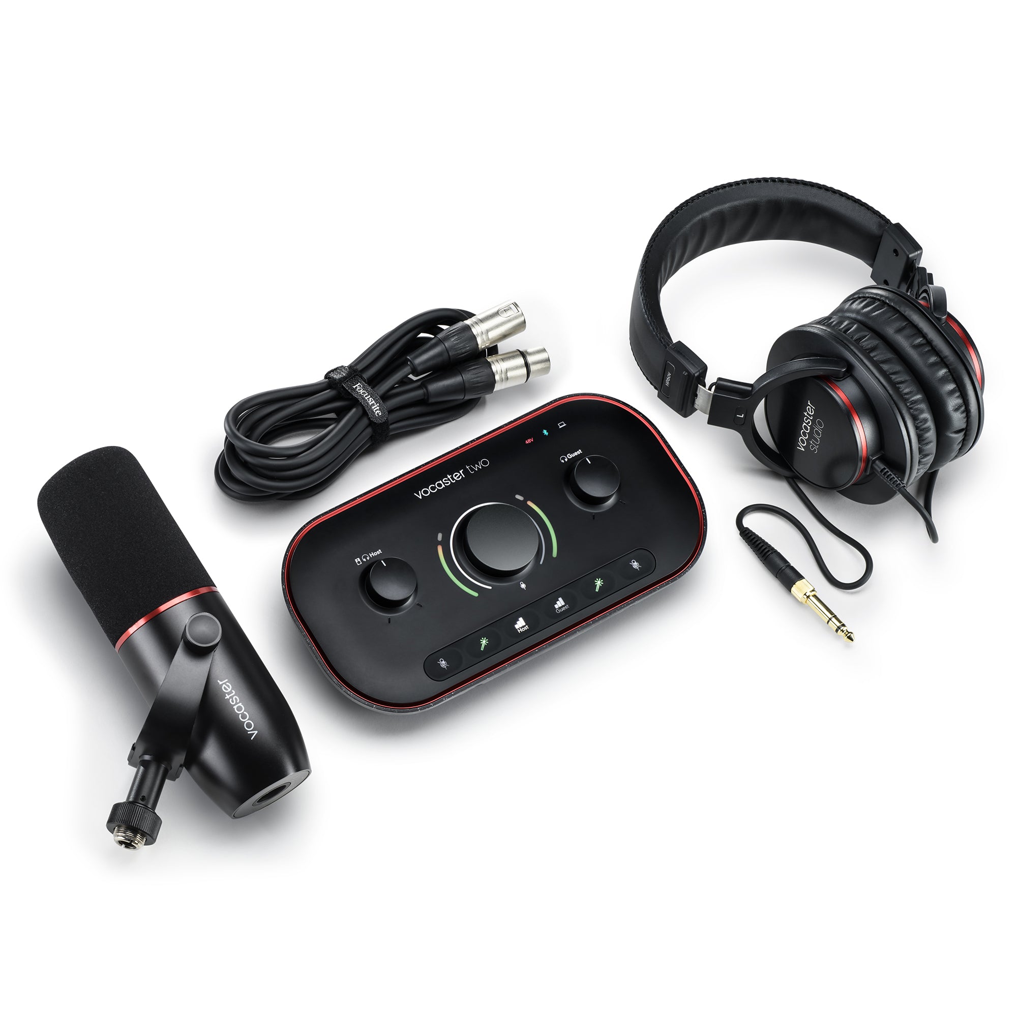 Focusrite Vocaster Two Studio - Podcasting Bundle with Microphone and Headphones