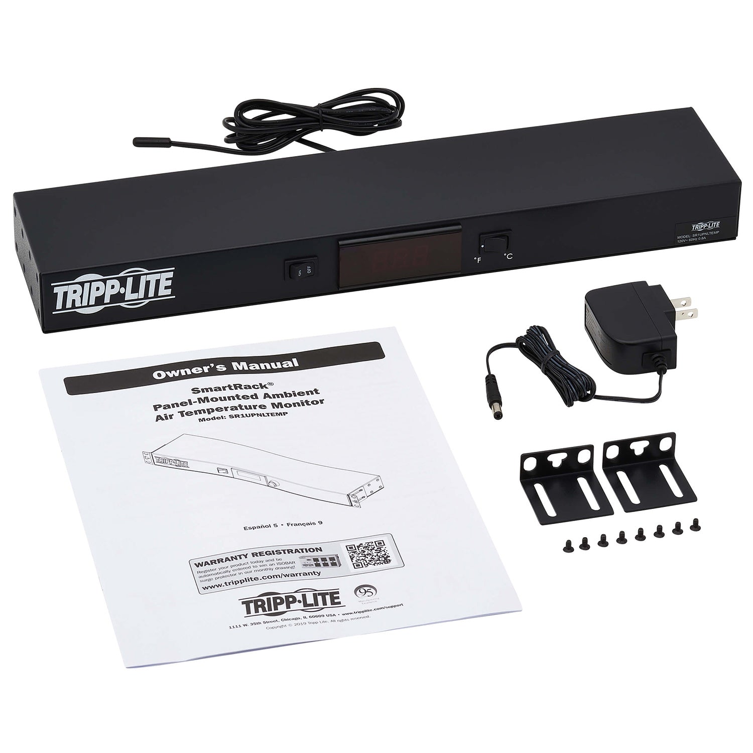 Tripp-Lite SR1UPNLTEMP - Rack Mount Digital LCD Temperature Sensor
