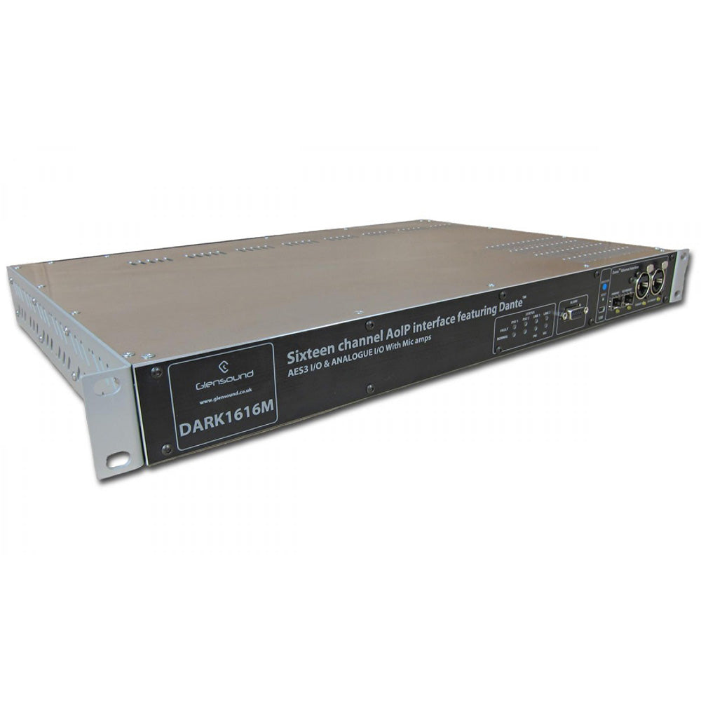 Glensound DARK 1616M Dante / AES67 Network Audio Analog and AES Interface With Remote Mic Amps